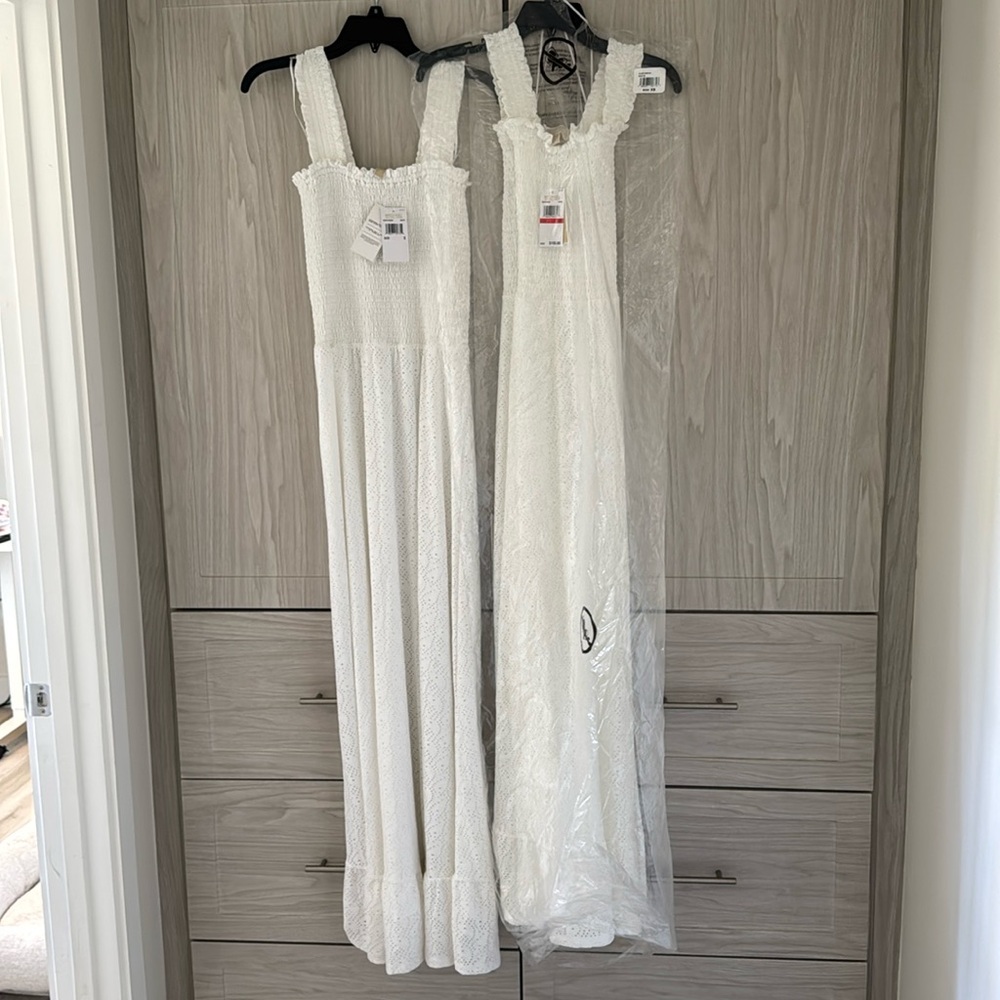 Michael Kors Paisley Eyelet Smocked Woven Dress